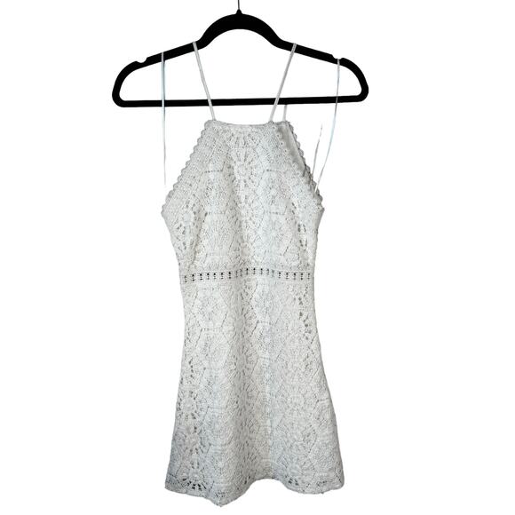 Open Edit Nordstrom New Women's Crochet Mini Dress White XXS Coastal Y2K Boho - Picture 3 of 13